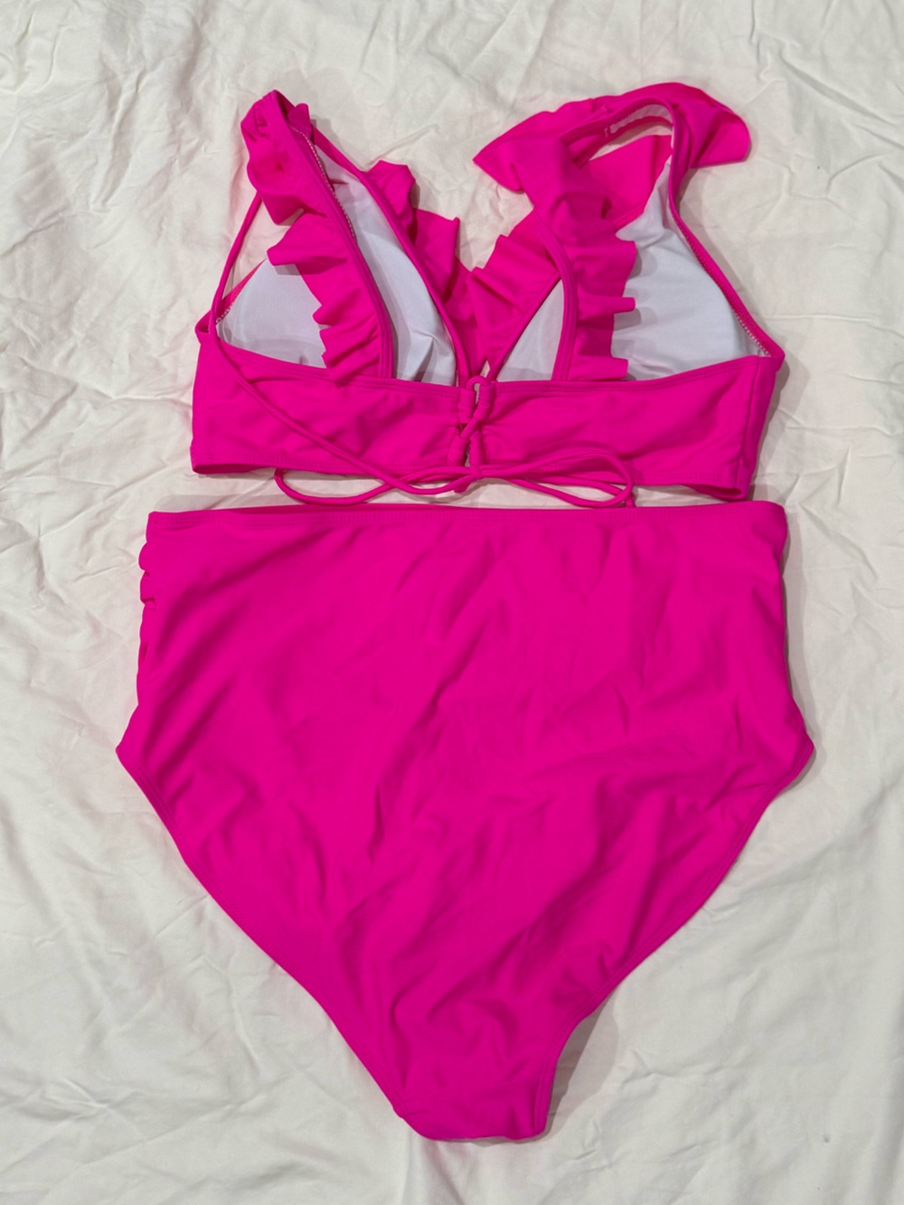 NWOT Summer Mae Maternity High Waist Swimsuit Two Piece Ruffle Bikini - Picture 3 of 5